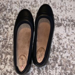 Clarks black leather loafers size 9